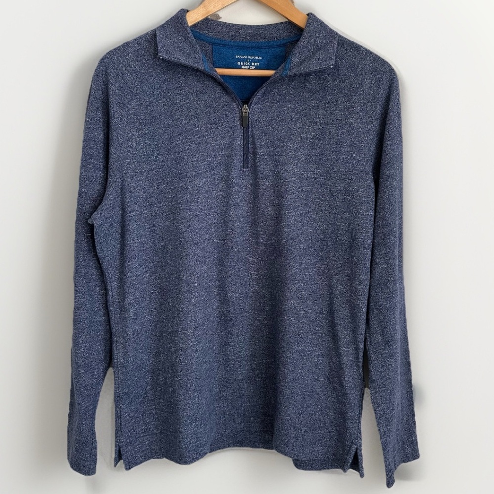 Banana Republic Men’s Blue 1/4 Zip Pullover Performance Wear Quick Dry Size S